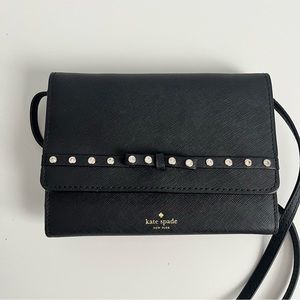 Kate Spade leather crossbody/clutch with rhinestone trim